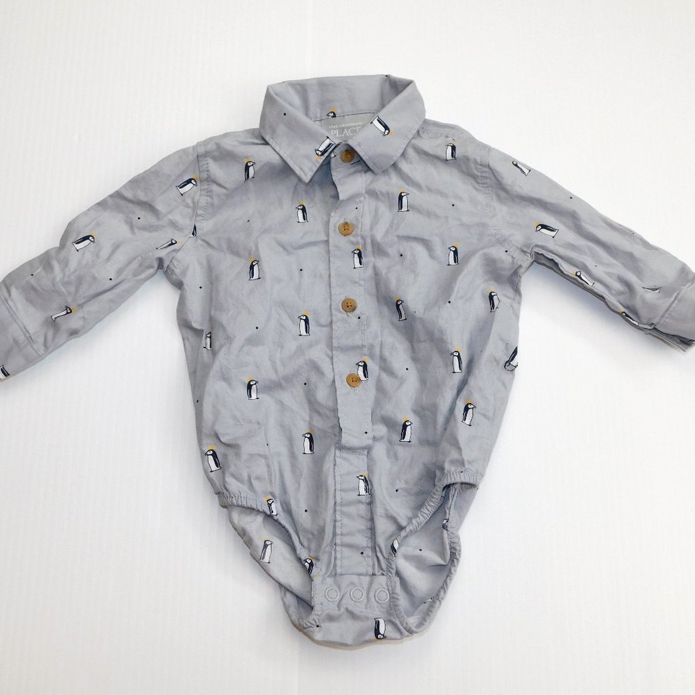 The Children's Place Months Penguin bodysuit Shirt Baby Boy 3-6 3M 6M